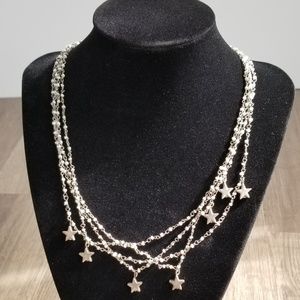 SHOOTING STAR 4 STRAND WHITE BEADED NECKLACE 